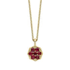 Elements Gold Seven Stone Ruby Cluster Pendant