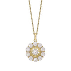 Elements Gold Floral Freshwater Pearl Pendant