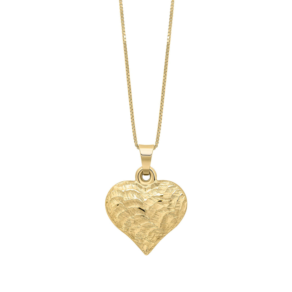 Elements Gold Heart Ripple Texture Pendant