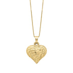 Elements Gold Heart Ripple Texture Pendant