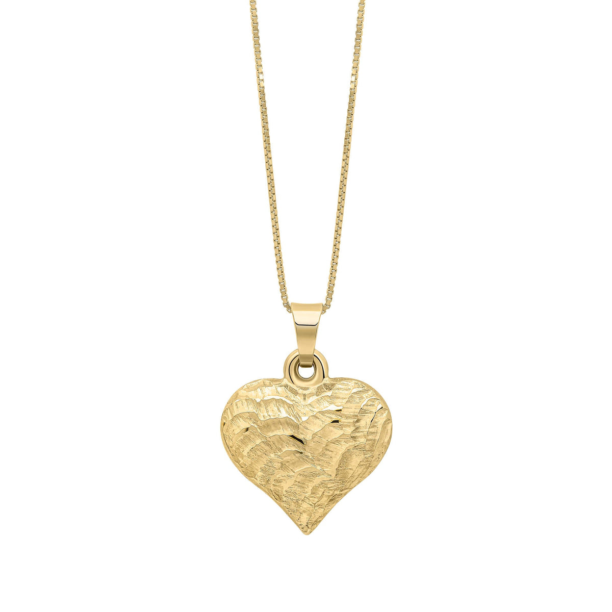 Elements Gold Heart Ripple Texture Pendant