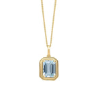 Elements Gold Elongated Octagon Aquamarine Pendant