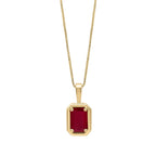 Elements Gold Chunky Border Precious Stone Pendant