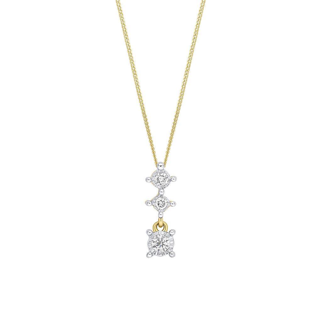 Elements Gold Diamond Trilogy Drop Pendant