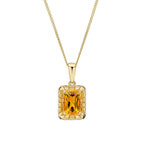 Elements Gold Detailed Octagon Citrine Pendant