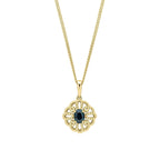 Elements Gold Ornate Sapphire Pendant