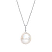 Elements Gold Oversized Baroque Pearl and White Topaz Detail Pendant