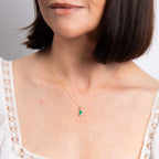 Elements Gold Teardrop Emerald and Diamond Pendant