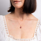 Elements Gold Oval Cut Pink Topaz Pendant