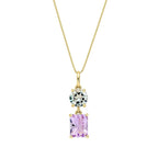 Elements Gold Toi et Moi Quartz and Amethyst Pendant