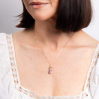 Elements Gold Toi et Moi Quartz and Amethyst Pendant