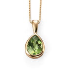 Elements Gold Peridot Teardrop Pendant