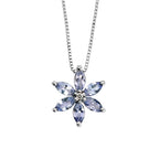 Elements Gold Tanzanite Flower Pendant with Diamond