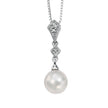 Elements Gold Freshwater Pearl and Diamond Drop Pendant