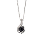 Elements Gold Blue Sapphire Swirl Pendant with Diamond