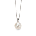 Elements Gold Freshwater Pearl Pendant with Diamond Bale