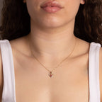 Elements Gold Open Heart Pendant with Ruby and Diamond