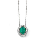 Elements Gold Precious Stone Pendant with Diamond Cluster Surround