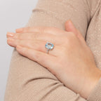 Elements Gold Semi-Precious Statement Ring with Diamond Shoulder
