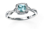 Elements Gold Semi-Precious Shoulder Twist Ring with Diamond Surround