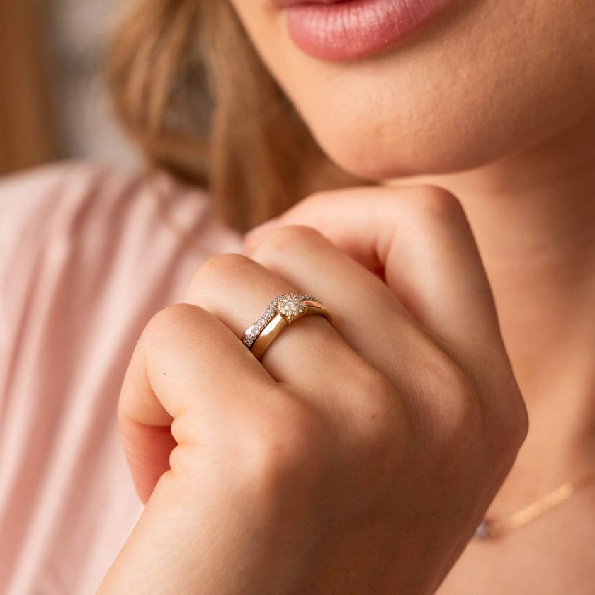 Elements Gold Diamond Cluster Ring