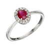 Elements Gold Precious Stone Ring with Diamond Cluster Surround