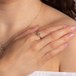 Elements Gold Asscher Cut Morganite Ring with Diamond Shoulders