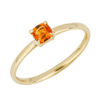 Elements Gold Cushion Cut Orange Sapphire Ring
