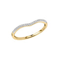 Elements Gold Diamond Set V Shaped Ring