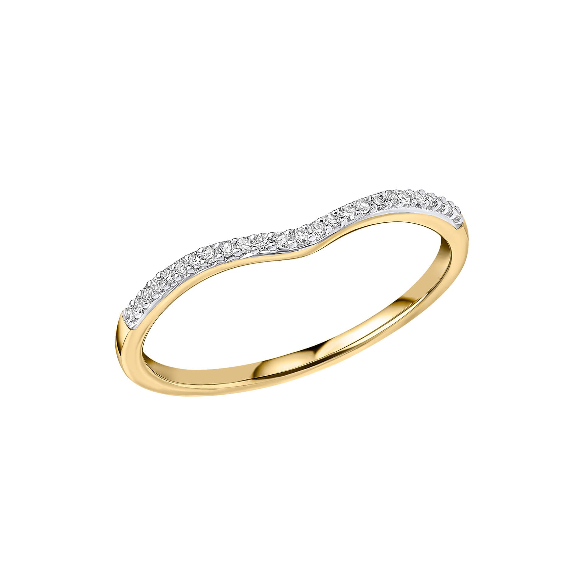 Elements Gold Diamond Set V Shaped Ring