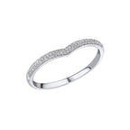 Elements Gold Micro Diamond Set V Shaped Ring