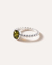 Green Amber Bubble Stacking Ring