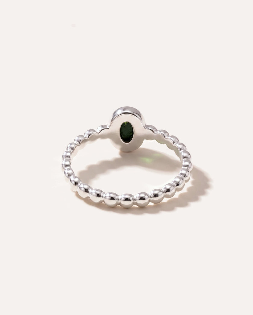 Green Amber Bubble Stacking Ring