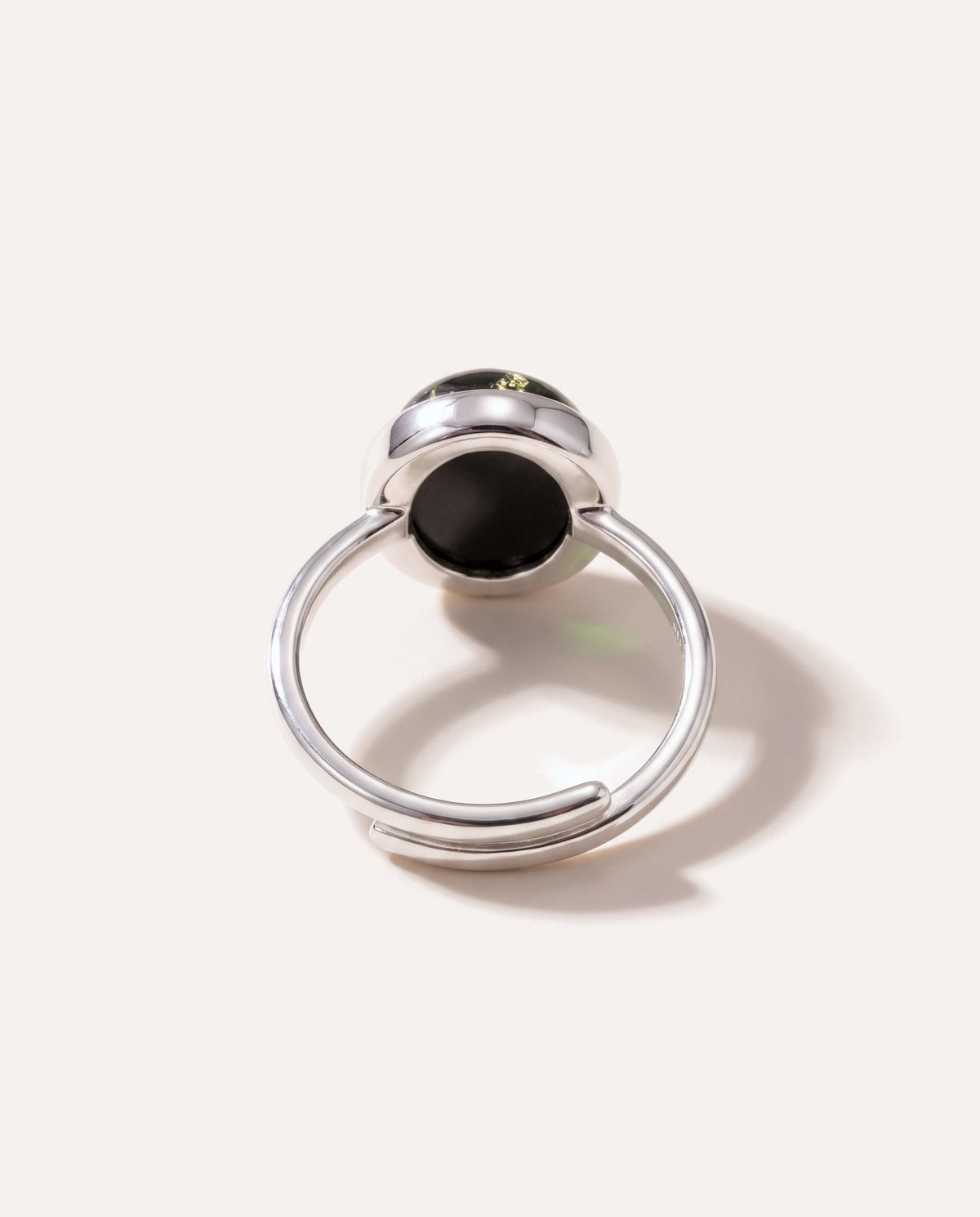 Green Amber ELEMENT Solitaire Adjustable Ring