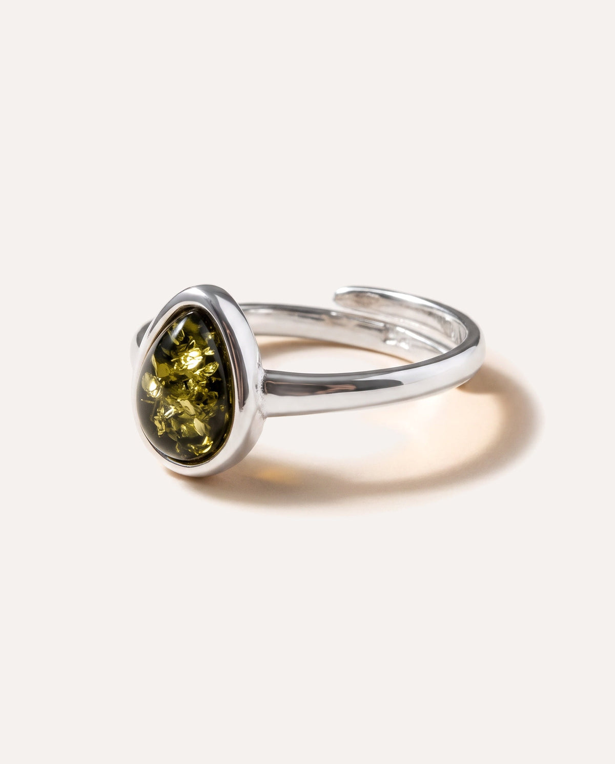 Green Amber ELEMENT Stacking Ring
