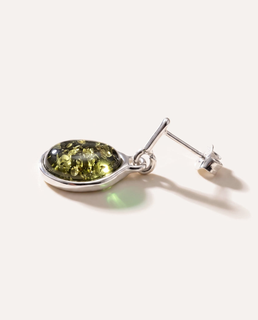Green Amber ELEMENTS Drop Earrings
