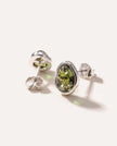 Green Amber ELEMENTS Stud Earrings