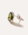 Green Amber ELEMENTS Stud Earrings