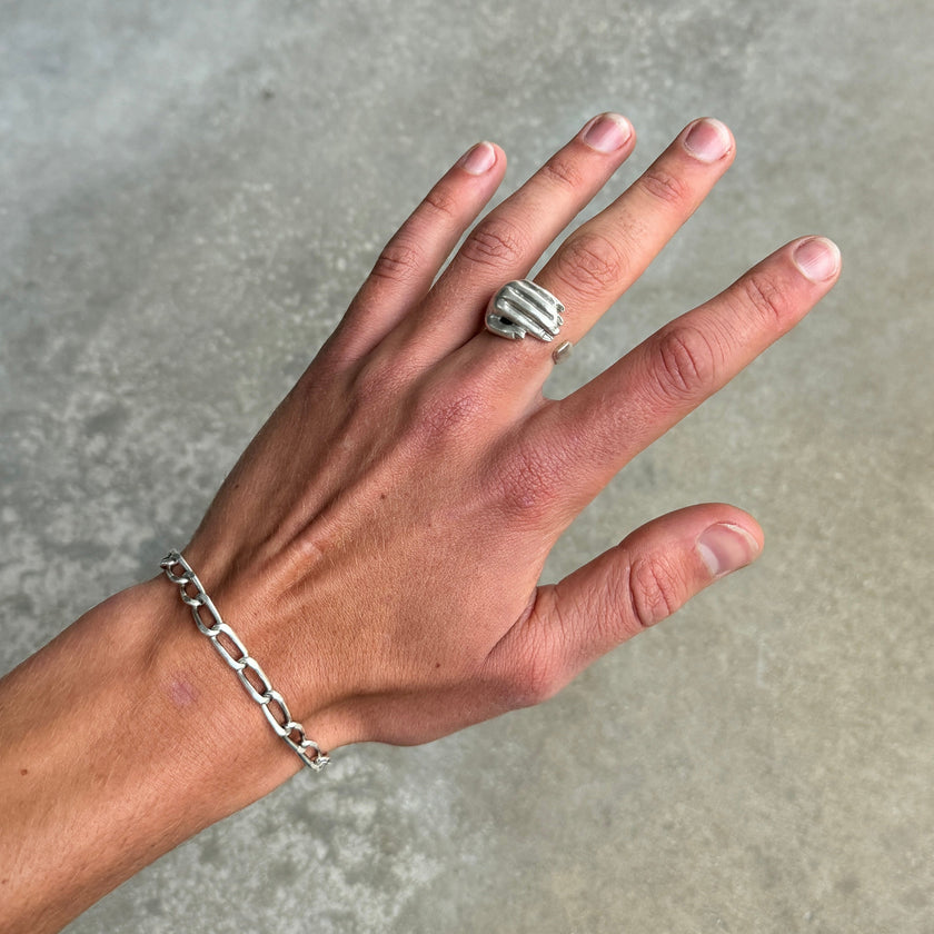 Cupped Hand Silver Ring