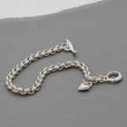 Heart Belcher Chain Charm Bracelet