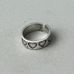 Stamped Hearts Silver Band Ring