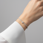 Sterling Silver tennis chain heart bracelet