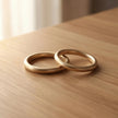 Slim Gold Wedding Band Set – Elara 2mm – 9ct/14ct/18ct Gold