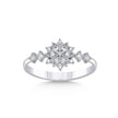 Anillo de oro blanco de 14 quilates con diamantes naturales - Diamante copo de nieve