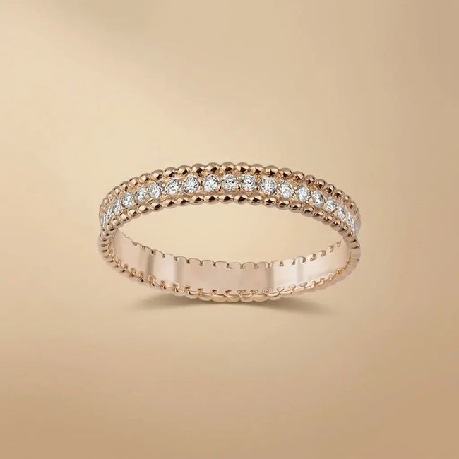 Anillo de oro de 14 quilates/14K con diamante natural – Pavé clásico de diamantes