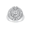 14ct/14K White Gold Natural Diamond Ring – Floral Baguette Halo Diamond 1.2ct