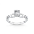 14ct/14K White Gold Natural Diamond Ring – Infinity Diamond with Baguette Center 0.1ct