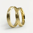 4mm Gold Wedding Band – Minimal Line Stone Detail – 9ct/14ct/18ct Gold
