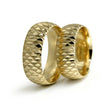 7mm Gold Wedding Band – Faceted Pyramid – 9ct/14ct/18ct Gold