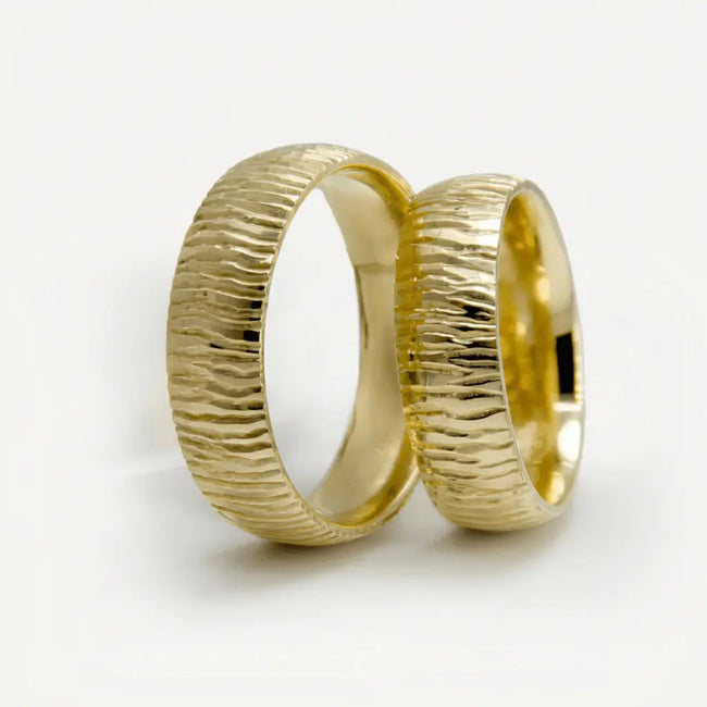 6mm Gold Wedding Band – Organic Ripple – 9ct/14ct/18ct Gold